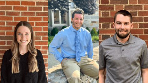 A collage of W&J seniors Madeline Hubbard, Jarred Rice, and Silvio Urani.