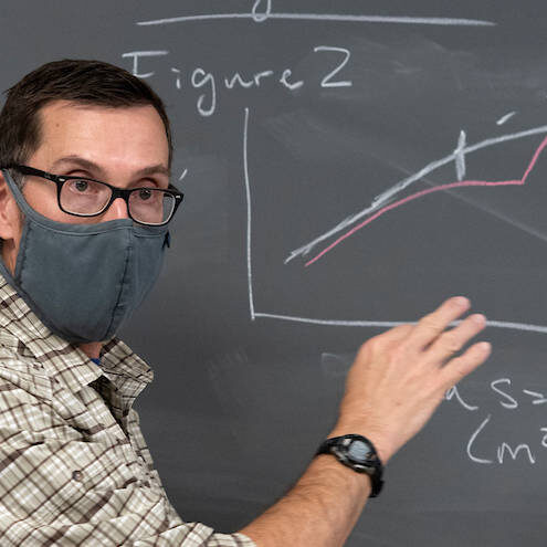 Jason Kilgore, Ph.D., associate professor of biology, teaches a class in Dieter-Porter October 27, 2020 on the campus of Washington &amp; Jefferson College.