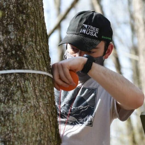 The Forest Ecology class does field work in Abernathy Field Station under the guidance of Associate Professor of Biology Jason Kilgore April 8, 2021 at Washington &amp; Jefferson College.