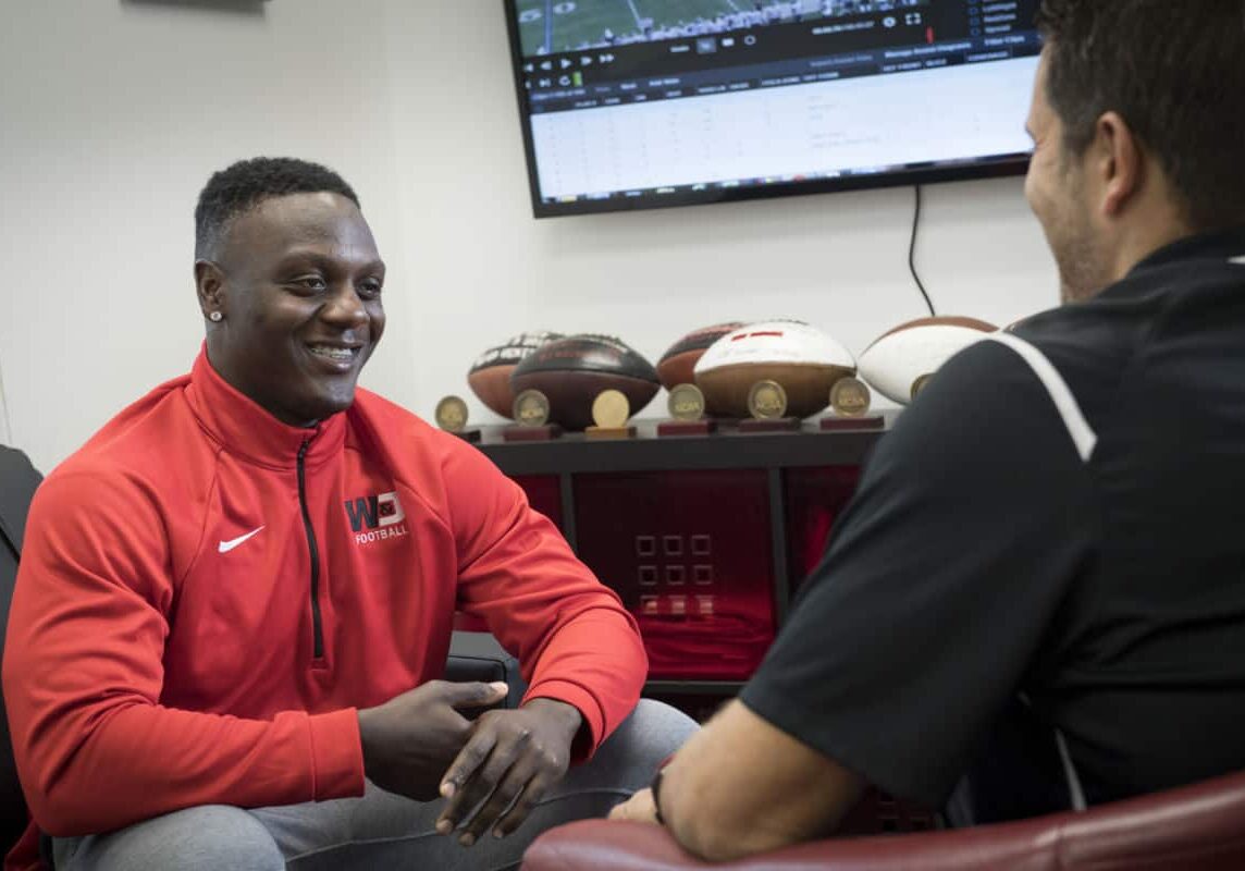 Football player student athlete photo