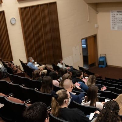 Dr. Ravina Kullar-Amstutz '03, Pharm.D., M.P.H., FIDSA speaks on "The COVID-19 Pandemic: Before, During, and After" in the Dieter-Porter Life Sciences Building during W&amp;J’s Homecoming Weekend festivities October 9, 2021 on the campus of Washington &amp; Jefferson College in Washington, Pa.